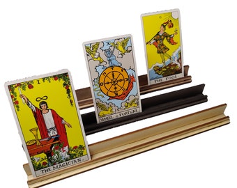 Wooden Tarot Card Holder: Single Rail Oracle Card Stand