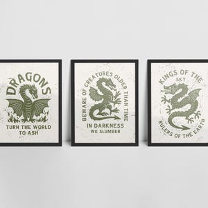 Fantasy Dragon Art Prints, D&D Game Room Wall Poster, Dice Pictures, Desk Art Picture, Board Game Tabletop Poster, Gift Idea for Gamers