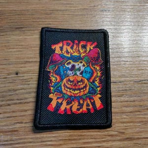 Halloween-Aufnäher-Set, 3er-Set, gestickte Grusel-Aufnäher, zum Aufbügeln oder Aufnähen, Halloween-Geschenk, Aufnäher für Jacken, Taschen und Rucksäcke
