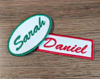 Custom Vintage Embroidered Name Patch: Iron-On Uniform Badge
