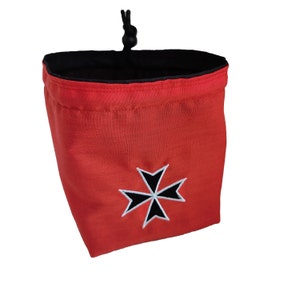 Black Templars Embroidered Dice Bag: Wargaming Tile Pouch