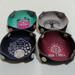 Mini Pocked Sized Dice Tray, Extra Patterns Small Rolling Bowl for Tabletop Gaming, Travel Size Board Game Dice Tray, Collapsible Tray Gift