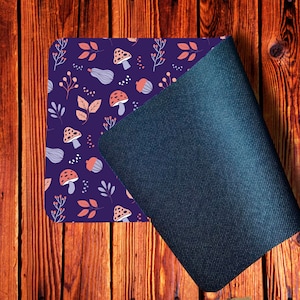 Tapis de jeu motif forêt, tapis de table en néoprène imprimé champignons pour jeux sur table, tapis de joueur individuel pour jeux de société de voyage