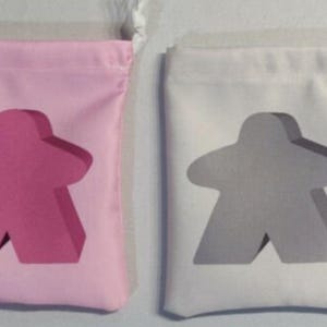 Individual Single Meeple Storage Bags, Storage Pouches for Carcassonne Meeples, Board Game Storage, Printed Token Bags for Tabletop Gaming
