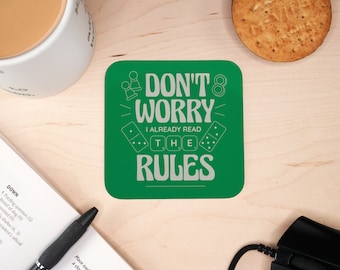 Board Game Rules Coaster, Mug Placemat for Gaming Tables, Game Room Decor, Game Table Board Game Accessories, Coaster Gifts for Gamers