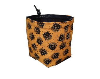 Black Cat Dice Bag: Orange Tabletop Gaming Accessories