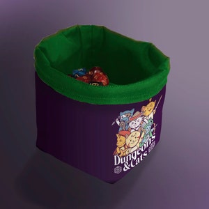 Green Cat Dice Bag for DND – Gift for Gamers and Cat Lovers!
Bring a touch of feline charm to your next Dungeons & Dragons session with this handcrafted Cat Dice Bag, featuring a whimsical Dungeons and Cats tile pattern.
🧵 Soft, durable cotton blend exterior with a secure drawstring closure
🎁 Great gift for D&D players, cat lovers, and geeky gamers
🖐️ Handmade with care in the UK
Makes a quirky stocking stuffer, birthday gift, or surprise treat for your party’s bard, rogue, or dungeon master.