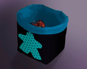 Meeple Dice Bag, Freestanding Cotton Pouch, Board Game Storage, Drawstring Bag