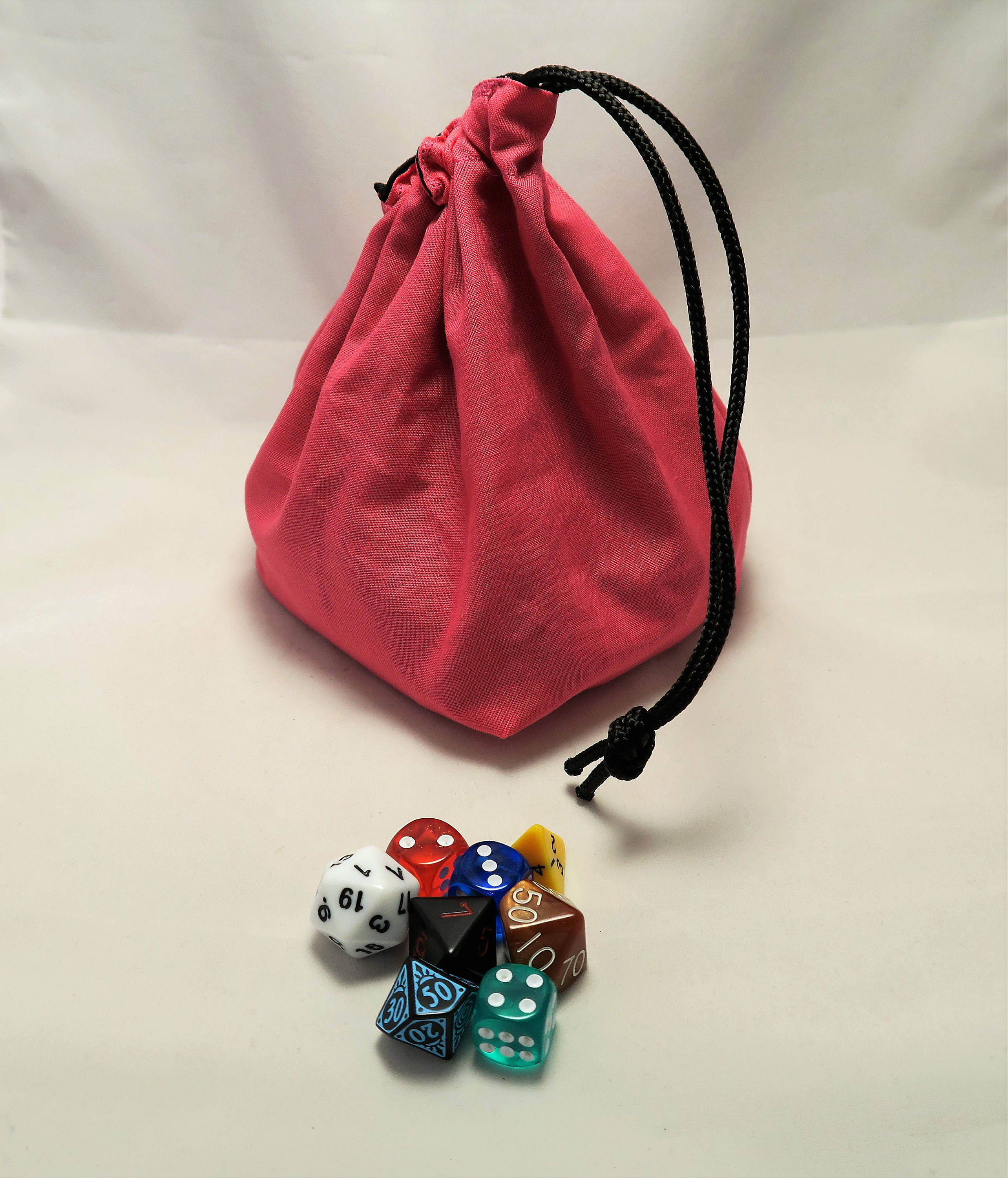 Drawstring Dice Bag Tile Pouch Meeple Storage Black and Etsy