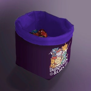 Purple Cat Dice Bag for DND – Gift for Gamers and Cat Lovers!
Bring a touch of feline charm to your next Dungeons & Dragons session with this handcrafted Cat Dice Bag, featuring a whimsical Dungeons and Cats tile pattern.
🧵 Soft, durable cotton blend exterior with a secure drawstring closure
🎁 Great gift for D&D players, cat lovers, and geeky gamers
🖐️ Handmade with care in the UK
Makes a quirky stocking stuffer, birthday gift, or surprise treat for your party’s bard, rogue, or dungeon master