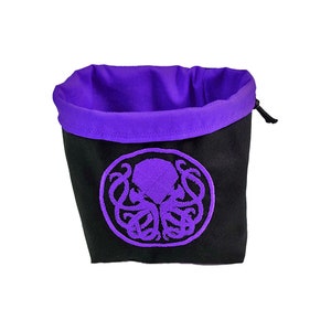 Handmade Cthulhu Dice Bag: Embroidered RPG D&D Die Holder