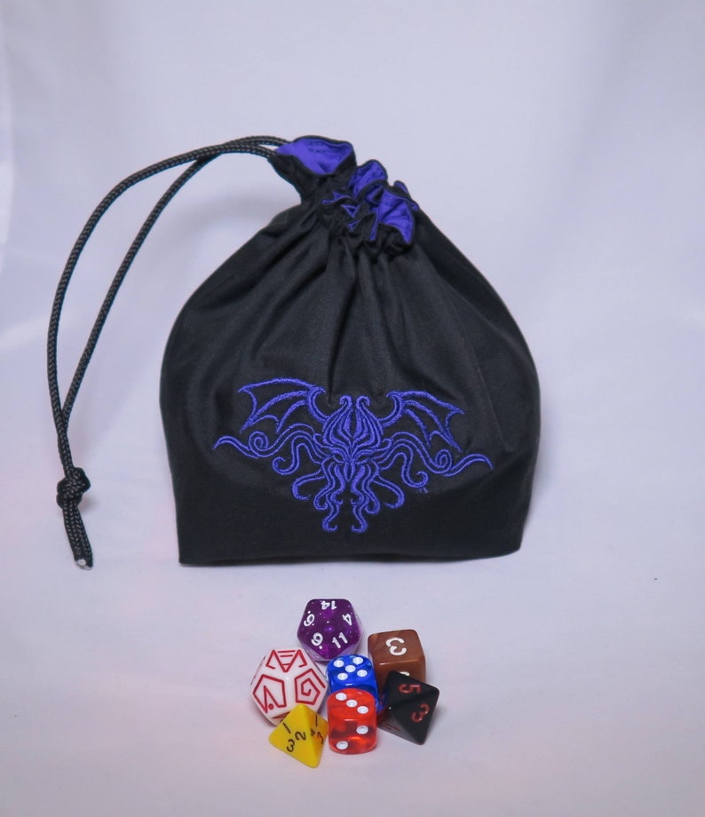 Purple Cthulhu Dice Bag HP Lovecraft Tile Pouch Etsy