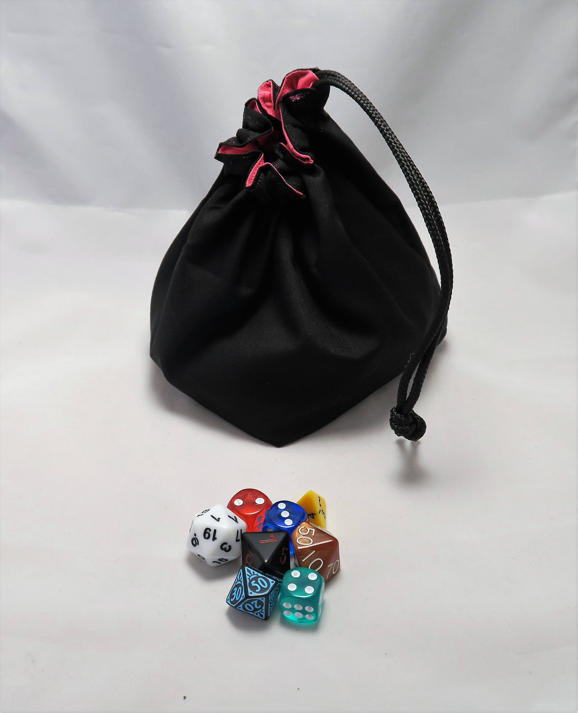 Drawstring Dice Bag Tile Pouch Meeple Storage Black and Etsy