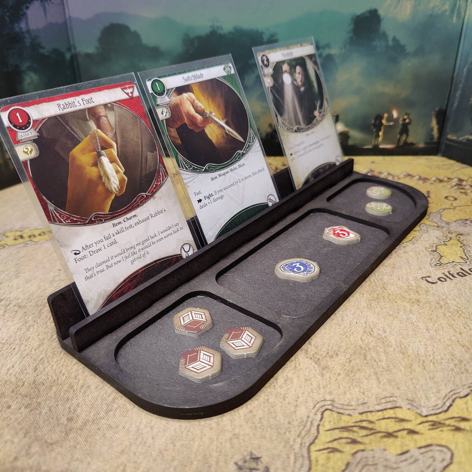 Board Game Card Holder Black Tabletop Gaming Card Rail Etsy