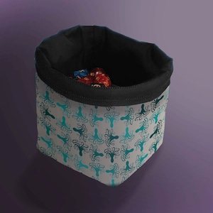 Cthulhu tokentas met trekkoord, opbergtas met Lovecraft-thema, Kracken Octopus Sea Monster D&D Dice Bag RPG Tabletop Gaming Board Game Cadeautasje