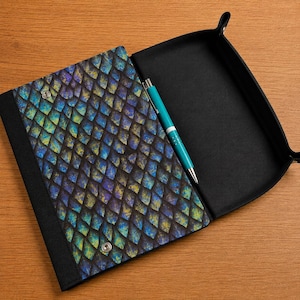 Dragonscale Gaming Notebook with Built-in Dice Tray, DM GM RPG DnD Stationery Gift
