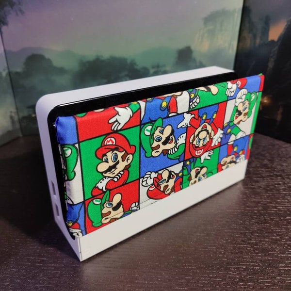 Switch Dock Sock, Mario et Luigi Nintendo Dock Cover, Pour OLED et Original Dock, Dock Protector, Cozy, Jeux vidéo Cadeau de Noël pour les joueurs