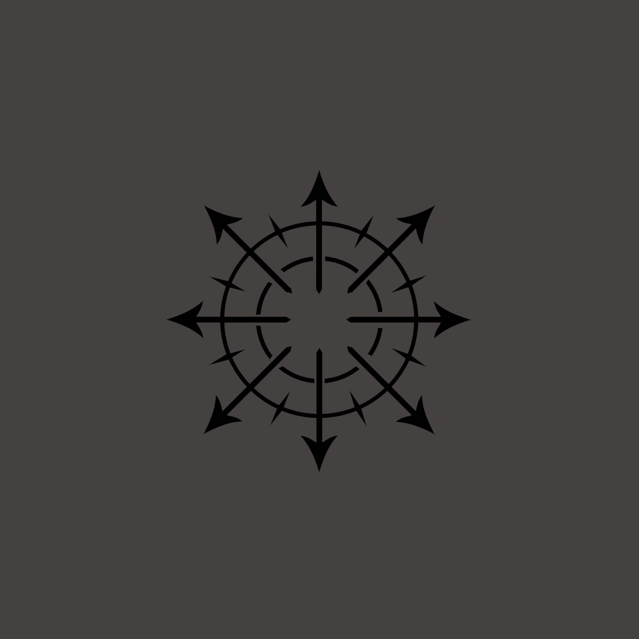 Caos simbolo dadi Vassoio-nero grigio quadrato in legno-D&D DADI Vassoio-Warhammer 