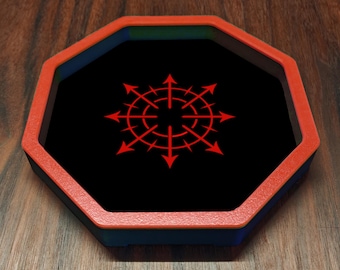 Chaos Star Octagon Dice Tray: Wargaming Tabletop Rolling Tray