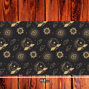 Schwarz + Gold Tarot Kartenmatte, Gemusterte Stoffmatte für Tarotkarten Legungen, Ritual Orakel Dekorative Tischmatte, Tarot Karte Geschenke & Zubehör