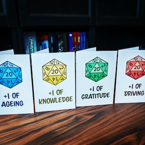 Cartes de voeux D&D, carte d'anniversaire pour jeu de société, carte de remerciement D&D, carte de réussite au permis de conduire, cartes de réussite aux examens, cadeau pour gamers