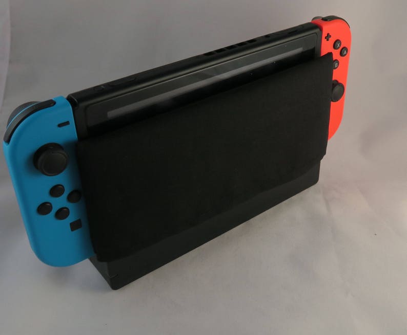 Black Switch Dock Cover Nintendo Switch Dock Sock Plain Black Cotton Cover Sleeve Dock Protector Dock Cozy Video Games image 1