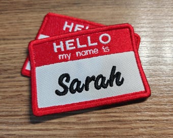 Custom Hello My Name Is Badge Embroidered Patch: Iron-On Uniform Badge