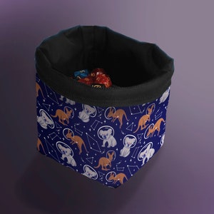 Koala and Kangaroos in Space Dice Bag, Tile Pouch Bag of Holding Treasure Nest, Board Game Freestanding Drawstring Storage bag for D&D Games
