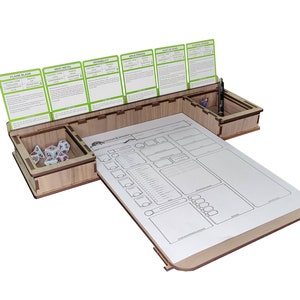 Player Caddy, Dice Tray with Storage, Travel Board Gaming Box, Individual Player Tray for Tabletop Gaming, D&D Complete Player Tray System