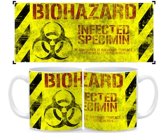 Biohazard Mug, Zombie Infected Mug, Matt Coated Coffee Mug, DM tea cup, Games Table accessories, Tabletop gaming, Christmas Gift for Gamers