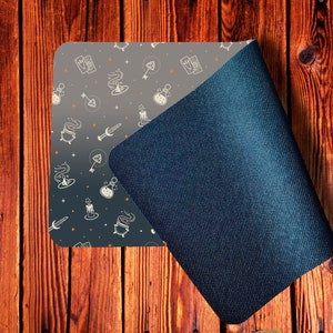 Tapis de jeu à motifs, potions grises, tapis de table en néoprène imprimé pour jeux sur table, tapis de joueur individuel pour jeux de société, jeux de voyage