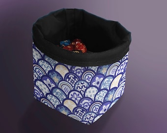 Bolsa de dados Azul Tile: bolsa reversible con cordón