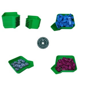 Board Game Token Trays, Stackable Universal Dishes with Funnel Scoop for Board Game Pieces and Components, Board Game Accessories and Gifts