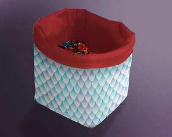 Dragonscale Dice Bag, Large Reversible DnD Pouch, Freestanding RPG Storage
