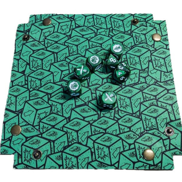 Bloodbowl Dice Pattern Dice Tray, Soft Neoprene Fold-able Collapsible Portable Dice Tray, Lightweight Rolling Tray for Tabletop Gaming Gift