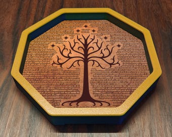 Elven Dice Tray: Octagon Board Game Rolling Tray