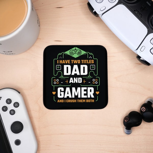 Dad Gaming Coaster, Video Games Square Mug Placemat, Mug Rug Father's Day Gift for Gamers, Gaming Table Coaster, Tabletop mat Gaming Gift