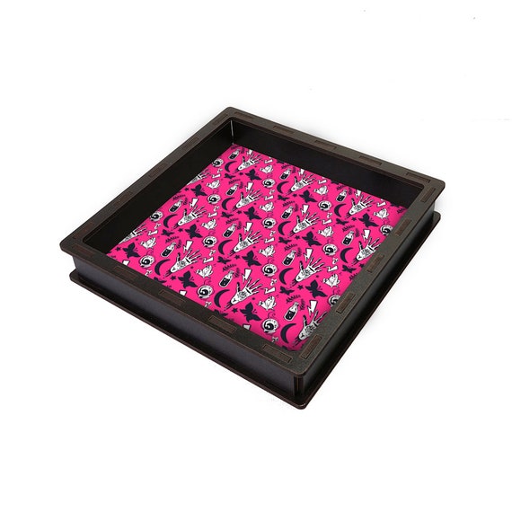 Bandeja de dados de brujería rosa, caja de dados para juegos de pociones  mágicas, bandeja de