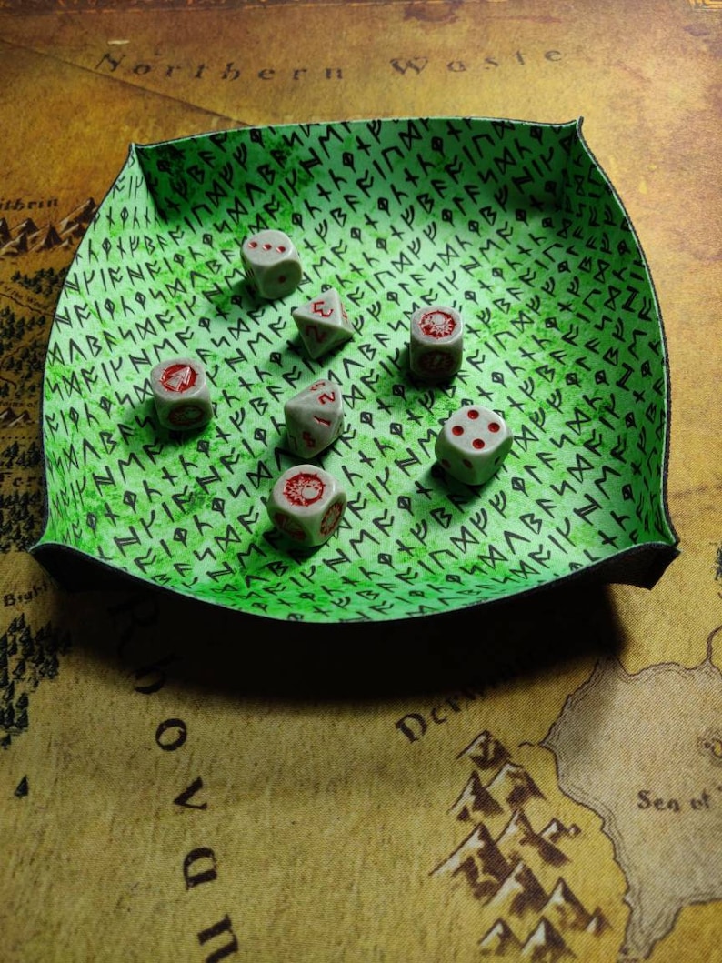 Rune Print Dice Bowl Soft Neoprene Dice Tray Rolling Bowl Etsy