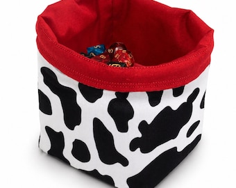Cow Print Dice Bag, D&D Tabletop Gaming Gift