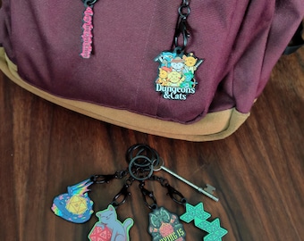 D&D Tabletop Gaming Key Ring Keychain, Bag Charm Key fob Nerdy Geeky Gift