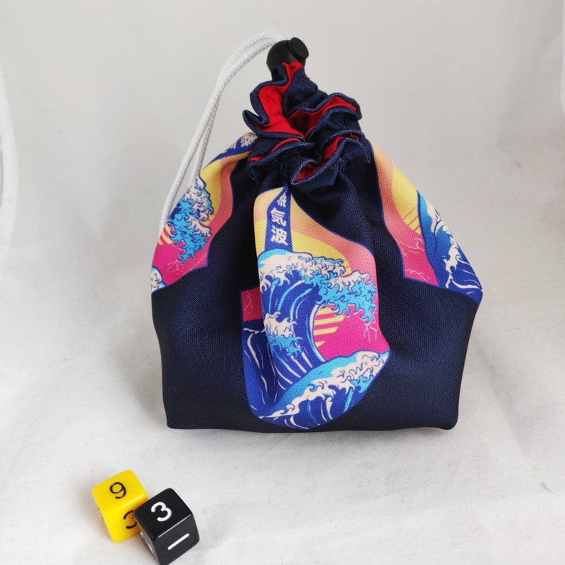 Japanese D&D Dice Bag Ocean Waves Tile Pouch Japan Bag of - Etsy