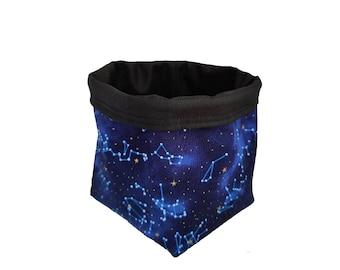 Constellation Dice Bag - Tile Pouch - Night Sky Bag - Freestanding - Reversible - Cord Drawstring - Handmade - RPG - D&D Die Holder DND Gift