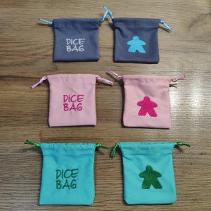 Petite pochette pour dés brodée, mini sac à jetons, pièces de monnaie, double sac à cordon, cadeau pour les joueurs, sac en coton pour bas de Noël, cadeaux D&D
