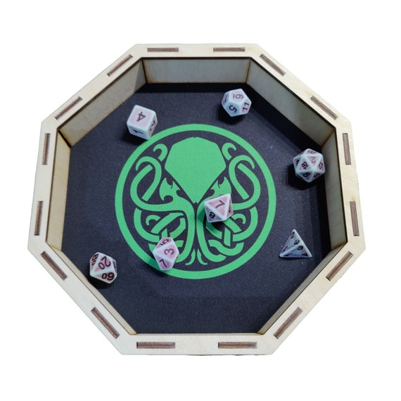 Cthulhu Octagon Dice Tray Lovecraft Arkham D&amp;D RPG Gaming | Etsy