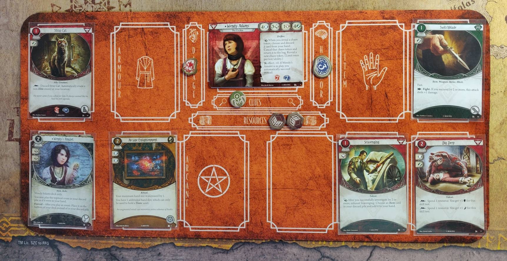 Arkham themed Gameplay Mat Details about   Player Mat for Arkham Horror LCG Brown Investigator