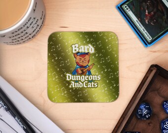 Dungeons and Cats Coaster: RPG Gaming Table Decor