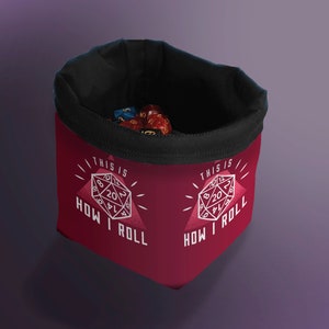 This is how I Roll Dice Bag, Freestanding Drawstring Tabletop Gaming Storage for Dnd Dice, Gift for Board Gamers, Token Draw Pouch