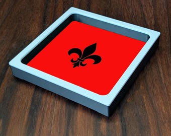 Fleur de Lis Dice Tray: Rolling Tray for Tabletop Games
