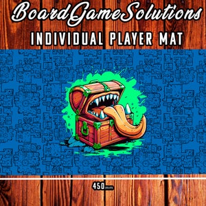 Patterned Playmat, Mimic Chest Pattern, Printed Neoprene Card Table Mat for Tabletop Gaming, Individual Player Mat for Travel Board Games